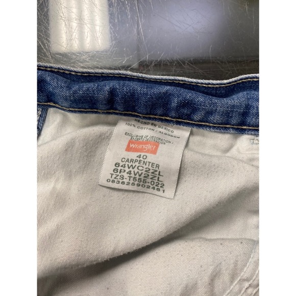 Wrangler Carpenter Denim Shorts Mens Size 40 Blue Cotton Utility Workwear - Picture 4 of 6